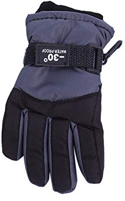 Gkojhj Kinder Skihandschuhe wasserdichte und Winddichte Schneehandschuhe mit Reißverschluss Handschuh Kind Wollfleece Handschuhe Warme Outdoor Wanderhandschuhe