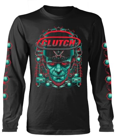 Clutch - Frankenstein T-Shirt für Herren/Damen Unisex Langärmlig (M) (Schwarz)