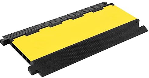 vidaXL Rampa de Protección de Cable 5 Canales Canaleta Pasacables de Suelo Cubierta Protectora Manguera Tubo Tubería Pista Almacén 90 cm Goma