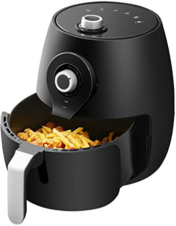 CLIPOP Heißluftfritteuse für die Ganze Familie mit Schneller Luftzirkulation 5L XL Friteuse Heissluft Fritteusen Air Fryer, 30-Minuten-Timer Antihaftbeschichtung, spülmaschinenfeste Körbe, ohne Öl