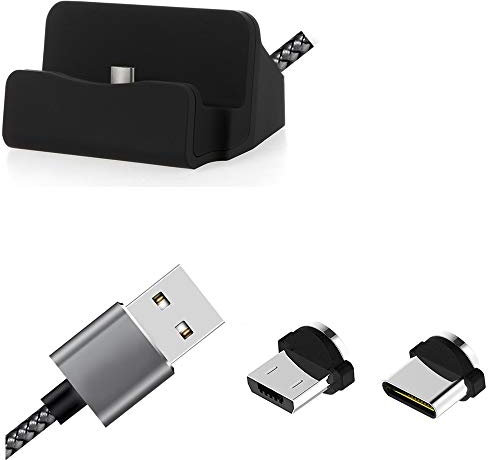 K-S-Trade Caricabatterie Per BQ Mobile BQ-5765L Clever Alta Qualità Docking Station Stazione E Supporto Di Ricarica Caricatore Sincronizzazione Compatibile Con BQ Mobile BQ-5765L Clever Collegamento