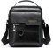 Hjkiopc Umhängetasche Herren Schultertasch Crossbody Handytasche Messenger Bag Herrentasche Shulder Bag Leder Brusttasche (A-Schwarz)