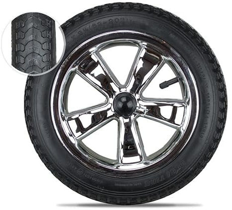 Bergsteiger Kinderwagen Milano Komplettrad (Felge in Chrom-Optik, 12 Zoll Schlauch, Reifenmantel)