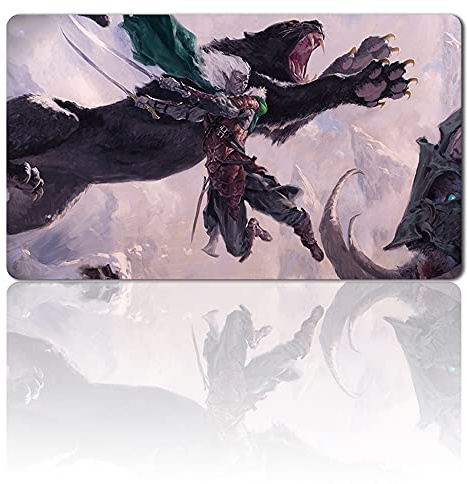 DRIZZT DO'URDEN,DE - Brettspiel MTG Spielmatten+Kostenlose wasserdichte Tasche,TCG Card Game Table Mat Größe 60X35CM, Mouse Pad kompatibel mit Digimon MTG TCG CCG RPG