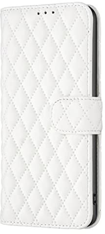 COQUE Custodia per Apple iPhone 12 Mini, Custodia a Trama diamantata con Slot per schede, Custodia per Apple iPhone 12 Mini-Bianco