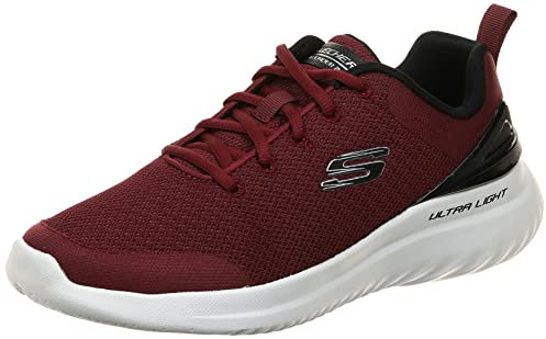 Skechers Bounder 2.0 Nasher, Zapatillas de Deporte Hombre, Burgundy Mesh Black Trim, 42 EU