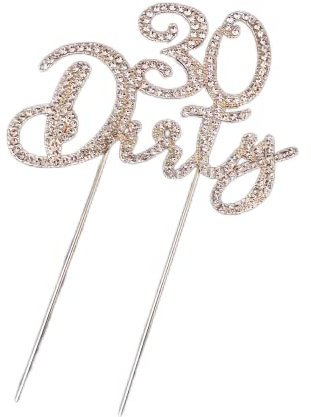 Gold 30 Dirty Cake Topper Dekoration Zubehör für 30. Geburtstag / Jahrestag Party Supplies