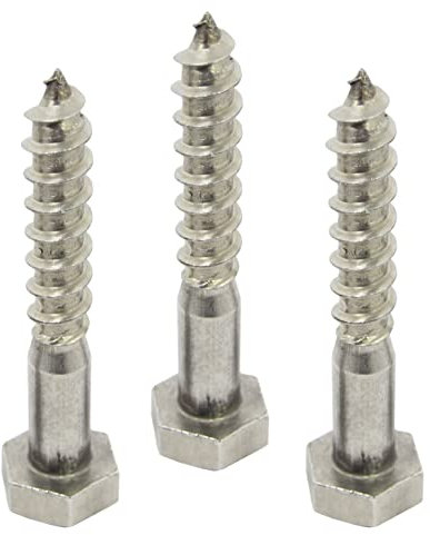 5 Stück Sechskant Holzschrauben 10 x 60 mm DIN 571 Edelstahl A2 - Schlüsselschrauben Wiener Schrauben Holzschrauben Rostfrei V2A I DIOS24®