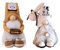 Super Idee süßer Wichtel mit Schokoladenkekse und Kuh Figuren Süßer Zwerg Wichtel Figuren Geschenk für Frauen Mama Oma Hochzeitstag Freundin Ehefrau Dankeschön Maße 27 x 7 x 13 cm (Khaki + Weiß)