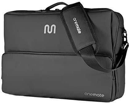 Umhängetasche schwarz für Damen & Herren wasserabweisend - Unisex Schultertasche aufklappbar mit 16 Laptopfach und Flaschenfach - Funktionale Messenger Bag mit 15 Fächern - 43x32x9 cm (Schwarz)