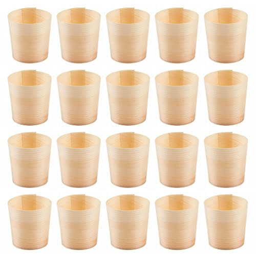 CALLARON 20pcs Cup Juice Milk Water Mug French Fries Ice Cream Cones Round Water French Fry Holder Palm Leaf Plates Charcuterie Accessories Dessert Paper Cones Party Supplies Wood Natural