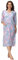 Verve Jelly Women Zipper Bathrobe 3/4 Sleeve House Dress Full Length Sleepwear Duster Housecoat with Pockets Purple XXL