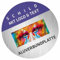 INDIGOS UG - WUNSCHTEXT Schild - rund 100mm - Aluverbundplatte Edelstahllook - personalisiert Text & Logo - Namensschild - Garage, Hotel, Parkplatz, Schule, Carport Firma individuell