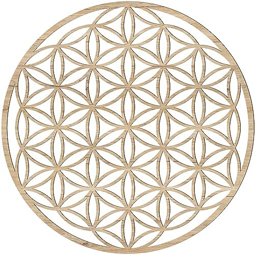 Blume des Lebens Wandbild aus Holz (Ø 20/21,5/26,88/39/43/49cm) (20 cm, Eiche)