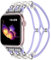 Omnillert Perlenarmband Kompatibel mit Apple Watch Armband 40mm 38mm 41mm für Damen, Handgefertigtes Nylon Elastisch Solo Loop Ersatzarmband für Apple Watch SE Armband/iWatch Series 9 8 7 6 5 4 3 2 1