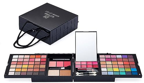 Holzsammlung 85 Couleurs Palette de Maquillage Kit, Palette de Imperméable Longue Durée, avec Ombre à Paupières, Rouge Lèvres, Fard à Joues, Poudre Réparatrice, Brosse Cosmétique#b03