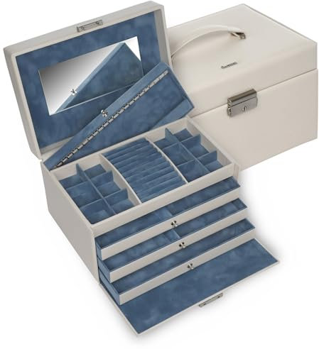 SACHER Schmuckkasten Jasmin elegance/ivory (Vollrindleder)