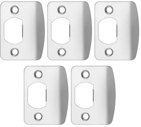 EMSea 5 Pcs D Shaped Door Latch Strike Plate Striker Keep Plate Stainless Steel Scratchplate Security Lock Door Lock Buckle Plate for Mortice Door Latch