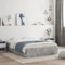 vidaXL Bed Frame with Drawers - Concrete Grey Engineered Wood 120x200 cm - Plywood Slats, Bedroom Storage Solution