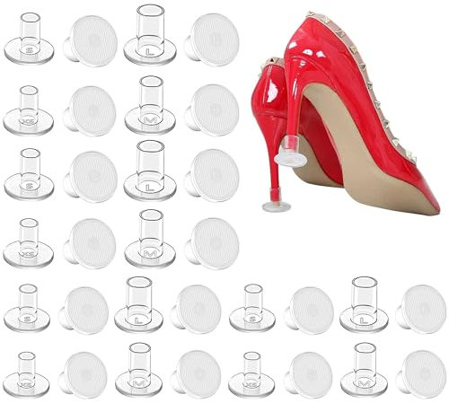 SooGree High Heel Caps – Schutz, Stopper, perfekt für Hochzeiten, Rennen und formelle Anlässe – schützt vor Gras, Kies, Ziegeln und Rissen, transparent, 4 Größen (XS/S/M/L) – 16 Paar