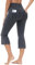 BAYGE Damen Bootcut Yogahose 3/4 Hight Waist Wasserdicht Blickdicht Bauchkontrolle Slim Fit Flared Leggings Jeggings Schlaghose Sweathose Sporthose Arbeitshose Fitnesshose mit Taschen, Grau, L