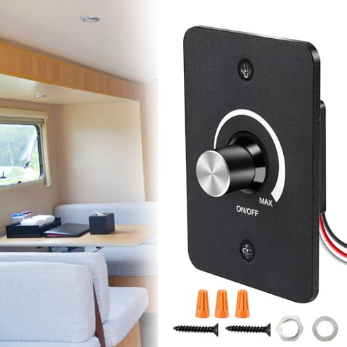 Begonia Variateur d'intensité LED PWM DC 12 V - Intensité variable - 5 A - 3 fils - Variateur d'intensité en continu pour LED RV - Lumière intérieure - Remorque - Bateau - Voiture - Camion