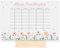 Stundenplan mit individuellem Motiv & Namen, abwischbar, Geschenk zur Einschulung - optionaler Holzaufsteller, DIN A4 mit Stift (Blumenwiese transparent)