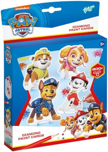 TM ESSENTIALS Lot de 4 peintures diamant 5D pour enfants - Kit créatif pour enfants et adultes débutants - Cadeau d'anniversaire pour garçons et filles