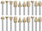 ZoeTekway Lot de 20 fraises diamantées avec tige de 1/8, meules diamantées, fraises pour sculpture sur pierre, pour gravure sur pierre céramique,l'outil rotatif Compatible avec Dremel