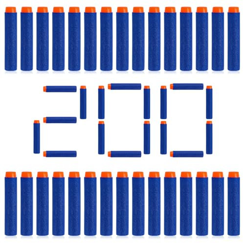 200 Pfeile Darts für Nerf Zubehör, Darts Bullets für N-Strike Elite Series, Refill Darts passend für N-Strike Elite Series Blasters Nerf Spielzeug Pistole, Blau