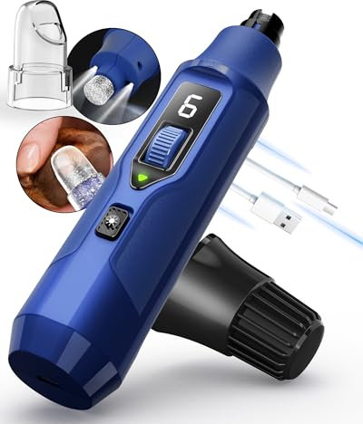 YABIFE 7-Speed Dog Nail Trimmers, Professional Dog Nail Grinder with Light - Super Powerful Pet Nail Grinder for Dogs Smaill, Meddium and Large - Whisper Quiet, Single Hand Operation, Purple Blue