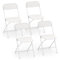 GOPLUS 4er Set Klappstuhl, Klappstühle aus Metall bis 350kg belastbar, klappbarer Gästestühle platzsparend für Hochzeit Meetings Party, Balkon Garten Esszimmer Büro, Weiß