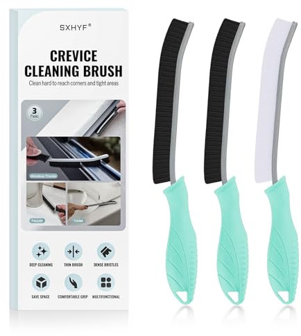 SXhyf Cleaning Brush - Hard Bristle Crevice Cleaning Brush, Multifunctional Gap Cleaning Scrub Brush, Cleaning Tools for Household Use, Home, Kitchen, Bathroom, Window, Vehicle (Mint Handles)