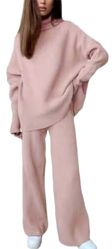 EJIMUQO Pantaloni Tuta Donna Rosa Antico Pantaloni Snellenti Jeans Termici Donna Pantaloni Larghi Donna Eleganti Bianchi Pantaloni da Ginnastica Larghi Donna Tuta Donna