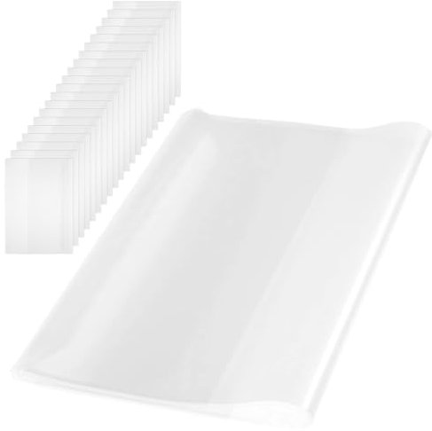 LOPYXBR 50 Stück Buchumschlag DIN A4 Transparent, Heftumschlag Durchsichtig, Wiederverwendbar Einstellbar Buchumschläge, Schulbuchumschläge Transparent für Schulen, Wohnungen und Büros