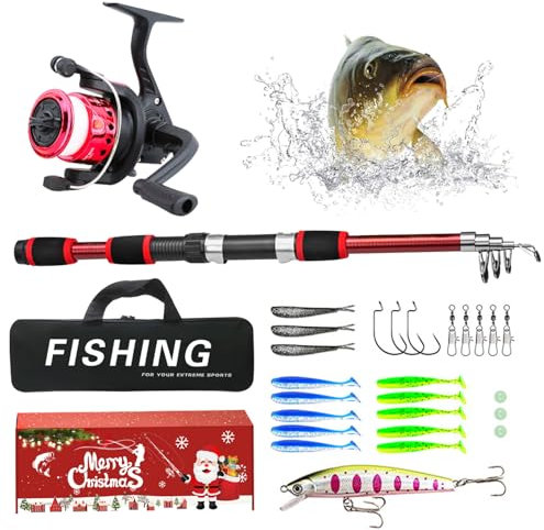 Fischerei Adventskalender Fischerei Adventskalender 2024, 1 Set Fishing Tackle Advent Calender, Fischerei Köder -Adventskalender 2024, Weihnachts -Countdown -Kalender für Weihnachten Geschenke Fisher