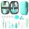 Kit de soins de santé et de toilettage pour bébé avec brosse à cheveux, peigne et coupe-ongles, kit essentiel pour nouveau-né filles garçons (vert 18 en 1)