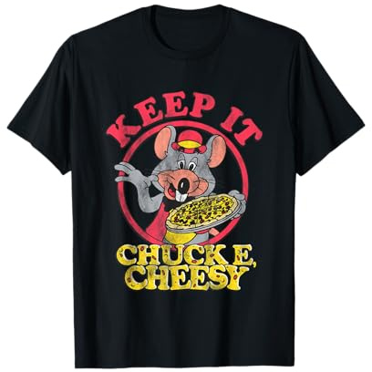 Chuck E. Cheese Keep It Cheesy Distressed Big Chest Logo T-Shirt