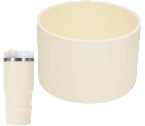 kapiado Boot for 14 oz Stanley Cups, Silicone Boot for Stanley Quencher 14 Ounces, Bottom Protector Accessory for 14oz Stanley's Tumbler (Cream, 14 Ounces)