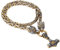 OIDEA Herren Wikinger Wolfskopf Halskette: Vintage Silbergold Wolf mit Thor's Hammer Anhänger Amulett Kette aus Edelstahl mit 61cm Königskette nordisches Geschenk für Viking Fan