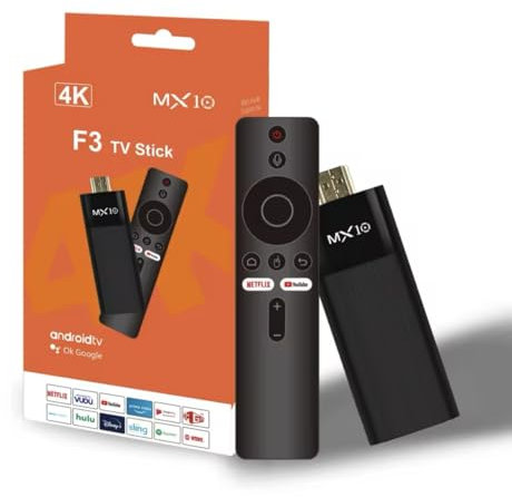 Mx10 4K Android TV Stick with Remote, Netflix and YouTube
