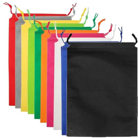 LMOGWL Bolsa de Viaje para Zapatos con Cordón, 10pcs de Tela Portátil para Guardar el Polvo, con Cierre de Cordón para Casa (10 Colores)