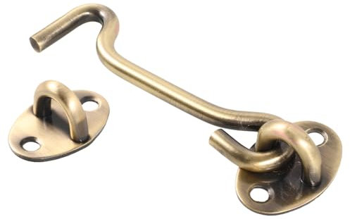 Zerodeko Fensterbeschläge Ersatzteile 1 Set Fensterhakenschloss Mit Montageschrauben Türhakenverschluss Für Innen Und Außentüren Ideal Für Fenster Und Schuppen Langlebiges Messingdesign Fensterstopper