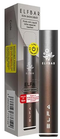 Elfbar Elfa Pod System Akkuträger 500mAh, Pod Mod, Nachfüllbares Basisgerät | Wiederaufladbar, MTL, Mesh-Coil-Tech, USB-C Anschluss, Ohne leere Pods, Kein E-Liquid, Kein Nikotin, Twilight Brown