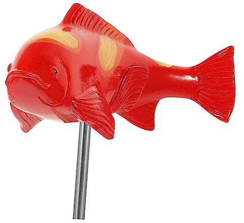 BESPORTBLE Garten-koi Fischteichpfahl Gartenschmuck Teiche Zwerge Gartendekoration Gefälschtes Fischaquariumdekor Wasser Brunnen Terrassenteich Fischgarten-Statue Seerose Gartenteich Harz Rot