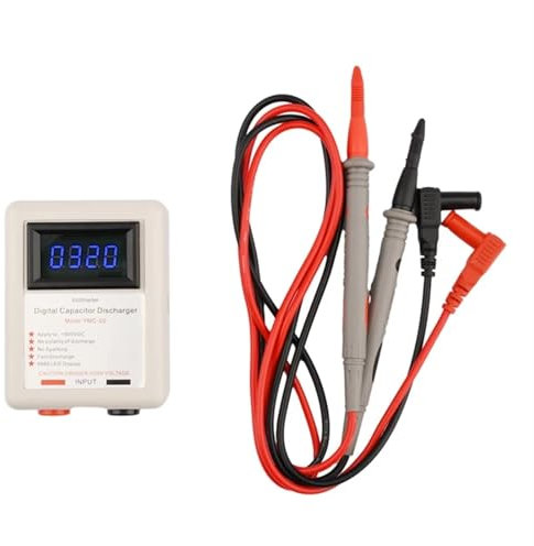 LCR Meter, 800 V digitaler Kondensatorspannungstester, Schnellentlader, Hochvolt-Entladewerkzeug, elektronische Reparatur, Display, Wartungsschutz,Tester-Tools(Blue Display)