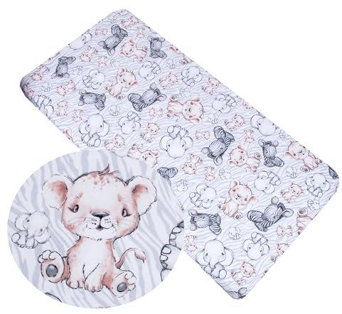 BABYLUX Baby Spannbettlaken für Kinderbett - 100% Baumwolle,60x120 / 70x140 cm weich und bequem, passend für alle Standardmatratzen, (137. Afrikanische Tiere, 70x140cm)