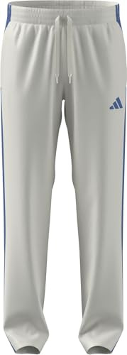 adidas Men's 3 STRIIPES Tricot Open Hem Trackpants, Off White, XL