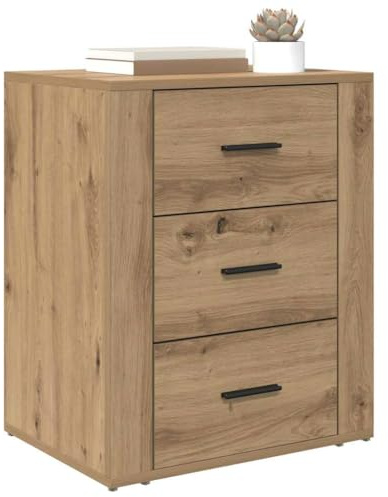vidaXL Bedside Cabinet Artisan oak 50 x 36 x 60 cm Engineered wood, Modern Rectangular Accent Table, Durable Nightstand, Storage Furniture for Minimalist Bedroom Decor, Functional Home Organizer