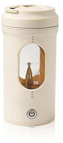 SGZIOO Shaker Proteinas, Shaker Automático y Electrico 300ML, Antifugas y con Escala de Medición, Mezclador de Caffè, Cacao, Latte, Tè, Cioccolata Calda